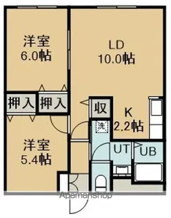 ピュアパレス川原【2階】の間取り